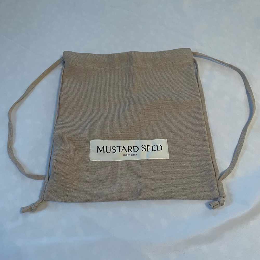 Mustard Seed Soft Beige Drawstring‎ Backpack, NWOT, OS
